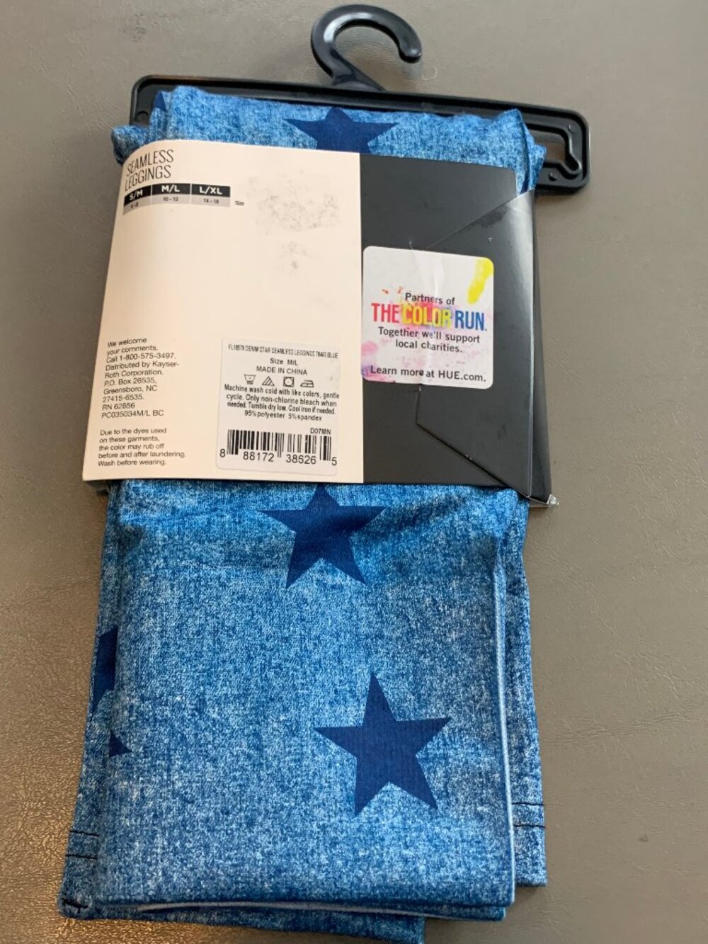 First Looks by HUE Women's Seamless Leggings, Denim Blue Star, M/L - Picture 2 of 5